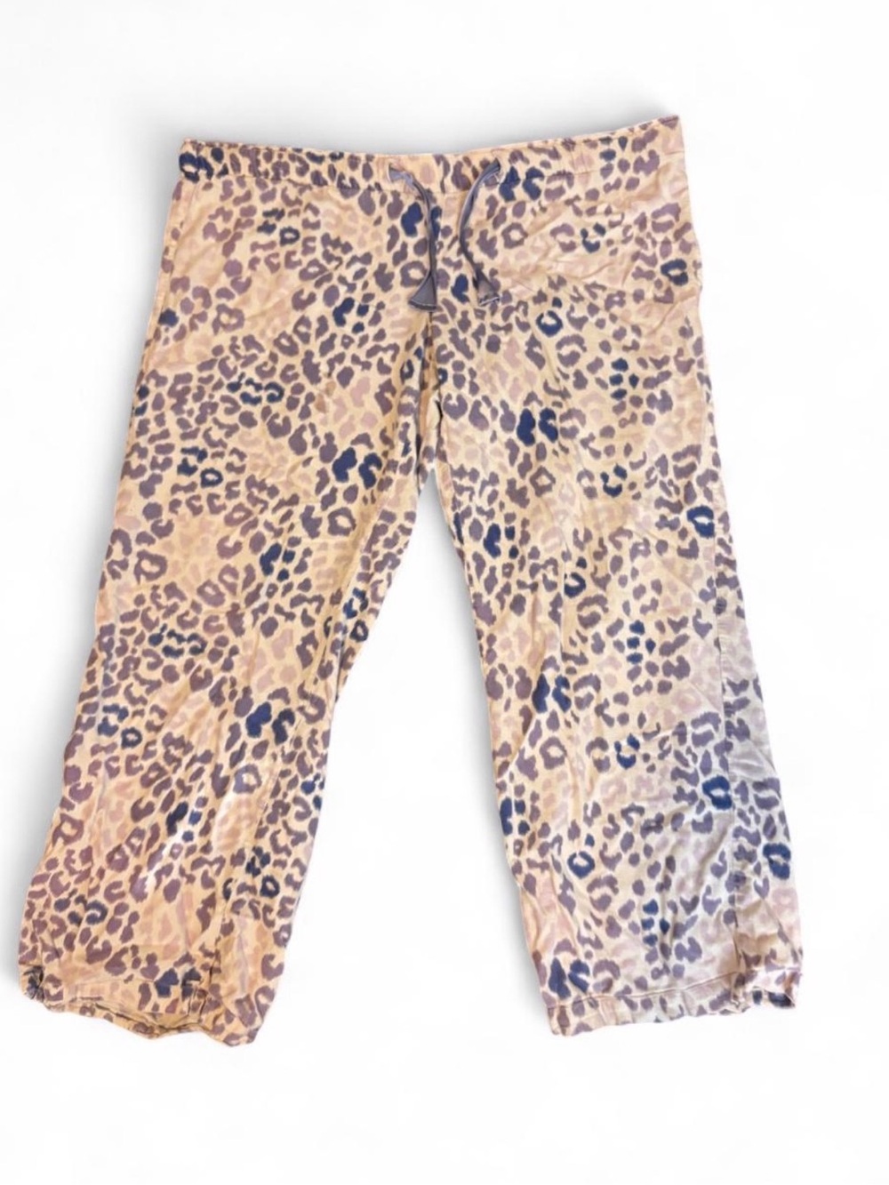 Old Navy Blue and Purple Leopard-Print Cropped Pajama Pants